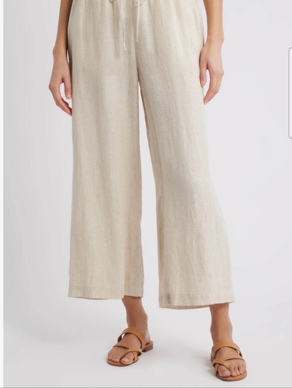 Caslon Lightweight Linen Wide-Leg Pants In Flax